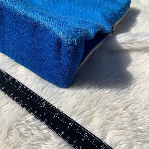 Stunning Vintage Blue & Yellow Pearled Tulip Handbag - Picture 4 of 12